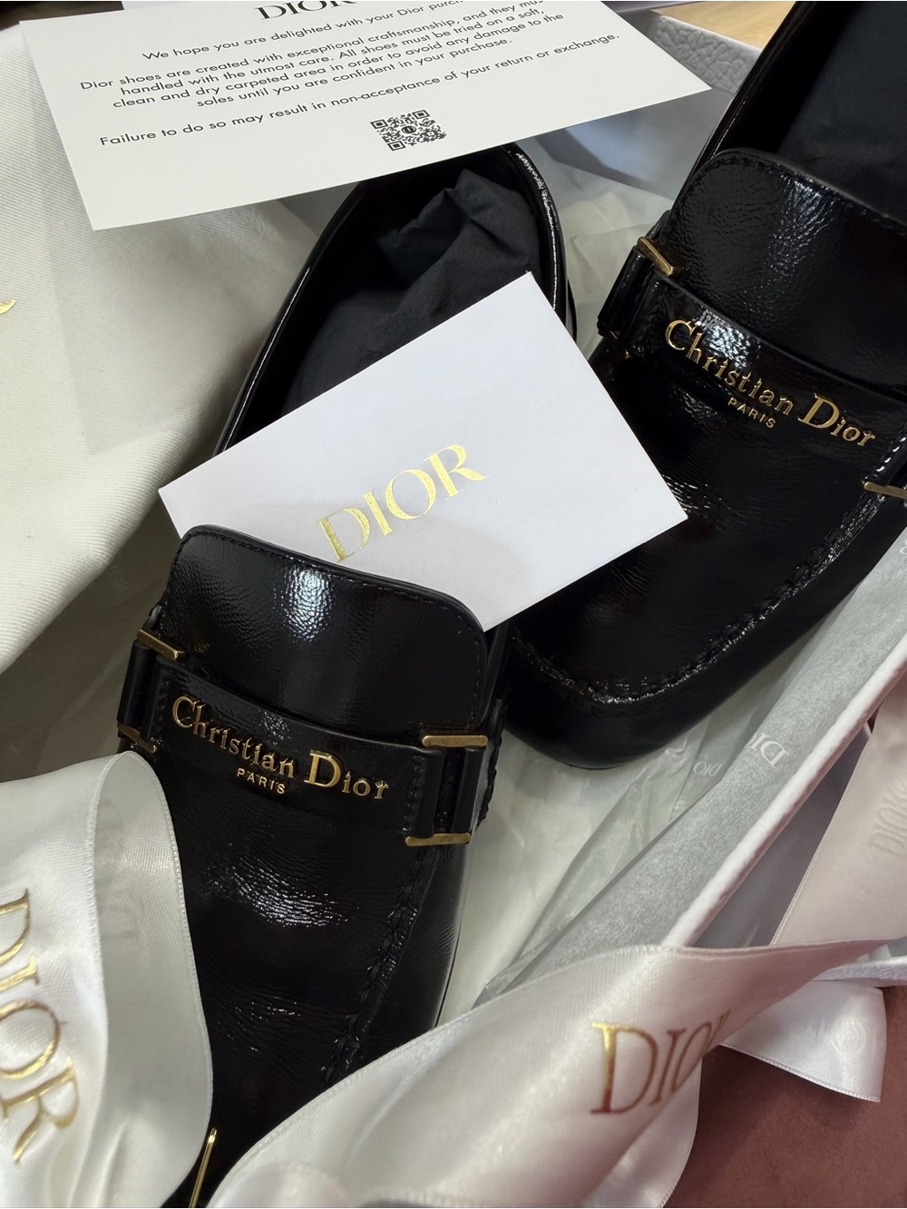 Dior Monsieur Loafer Black Crinkled Patent Calfskin with Gold Hardware